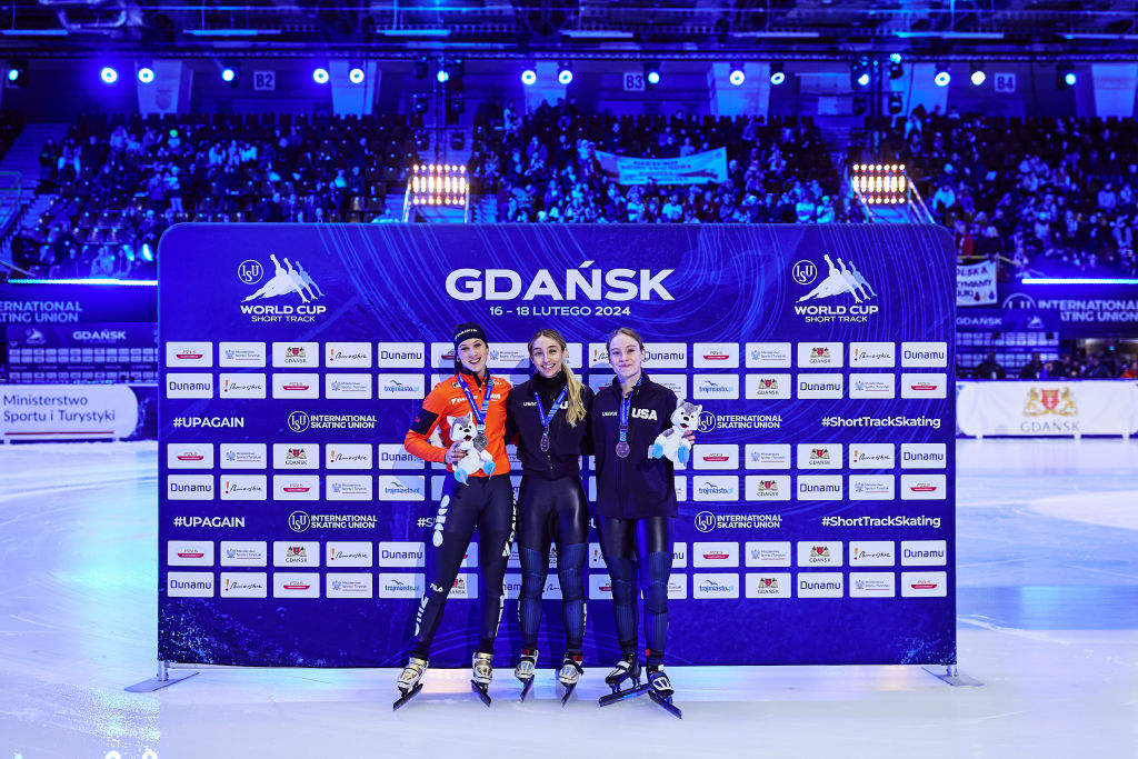 Womens 1500m podium ST World Cup Gdansk