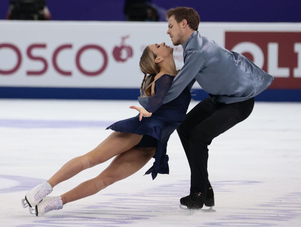 Victoria Sinitsina and Nikita Katsalapov (RUS) in the Pairs Free Dance on day on day two of the ISU Grand Prix of Figure Skating - Rostelecom Cup