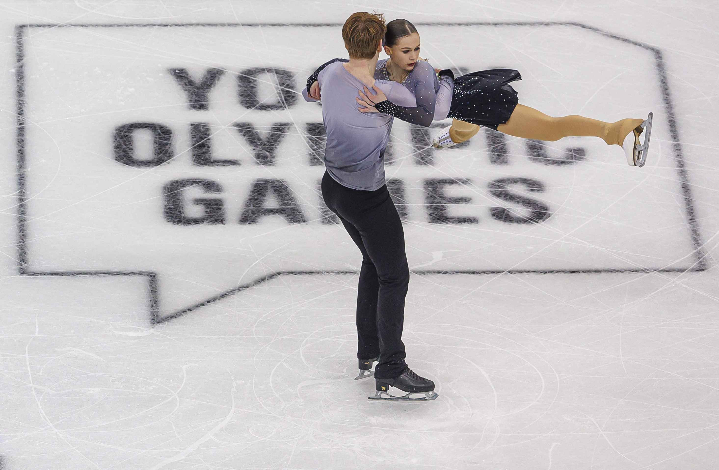 Cayla Smith (USA) and Jared Mcpike (USA) during their routine in the Pairs Free Skating at the Gangneung Ice Arena on Monday