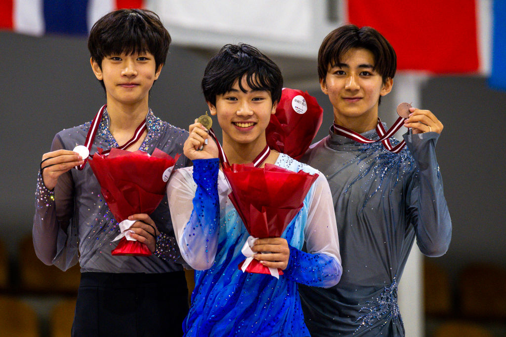 Sena Takahashi (JPNI Jaekeun Lee (KOR)  Shunsuke Nakamura (JPN)  ISU Junior Grand Prix of Figure Skating Riga (LAT) ISU 2168767464