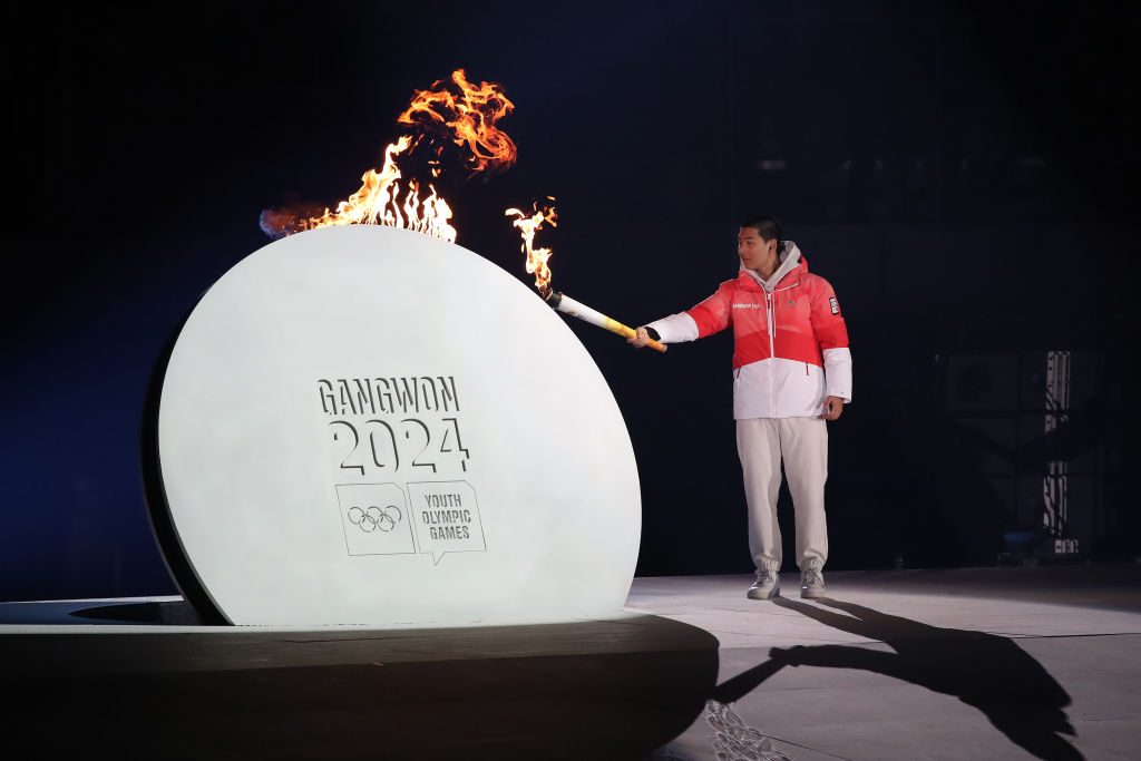 Torch bearer Lee Jeong min (KOR) 2024 Gangwon Winter Youth Olympic Games  Gangneung (KOR) GettyImages 1944705196