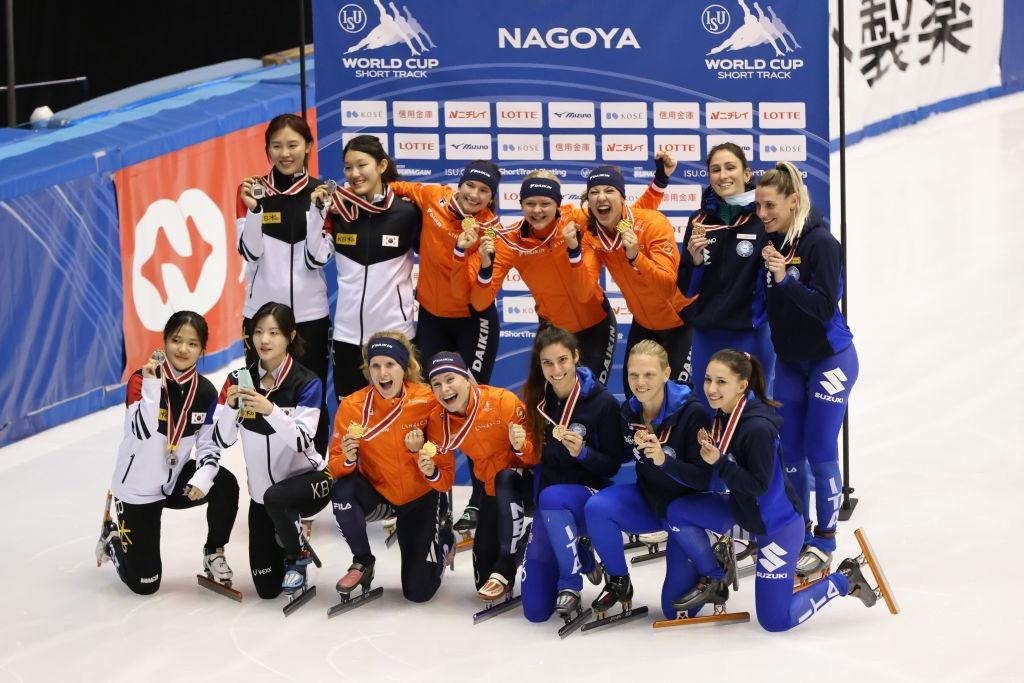 3000m Women podium ISU World Cup Nagoya