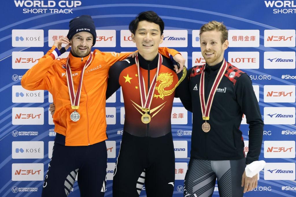 Men's 1000m podium ISU World Cup Nagoya