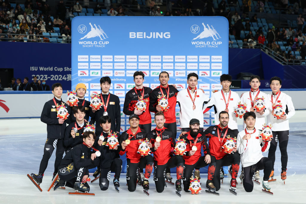Republic of Korea, Team Canada and Team of China  ISU World Cup Beijing (CHN) GettyImages 1844808917
