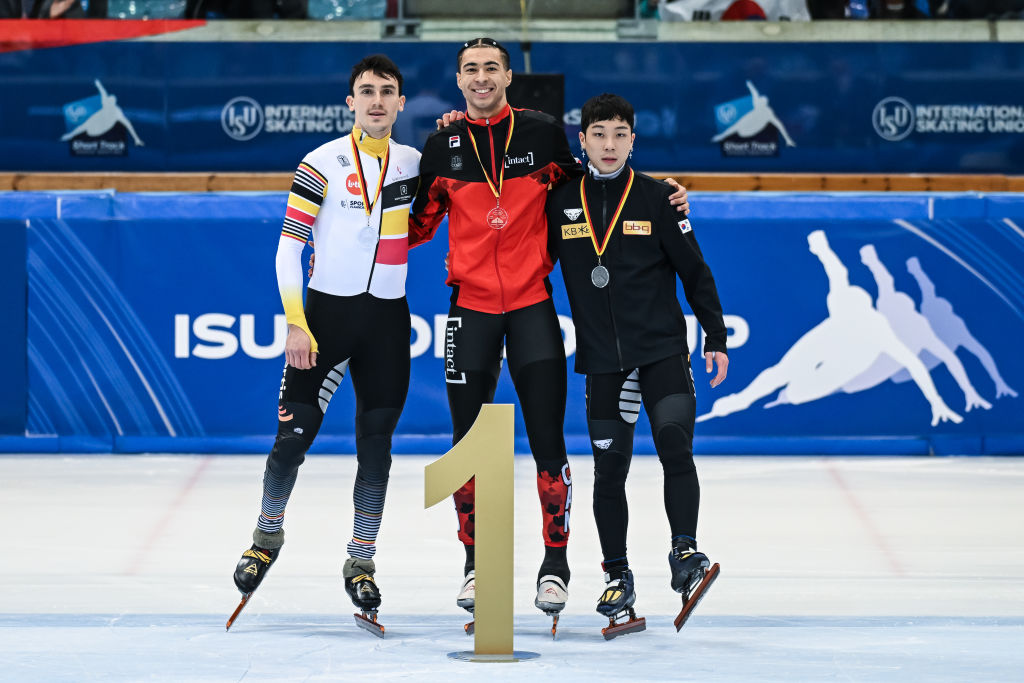 The Men's 1500m podium in Dresden