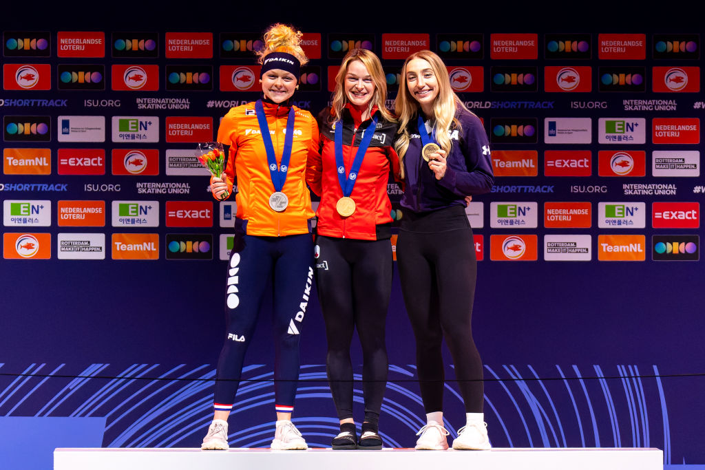 The Women's 500m podium at the World Championships
