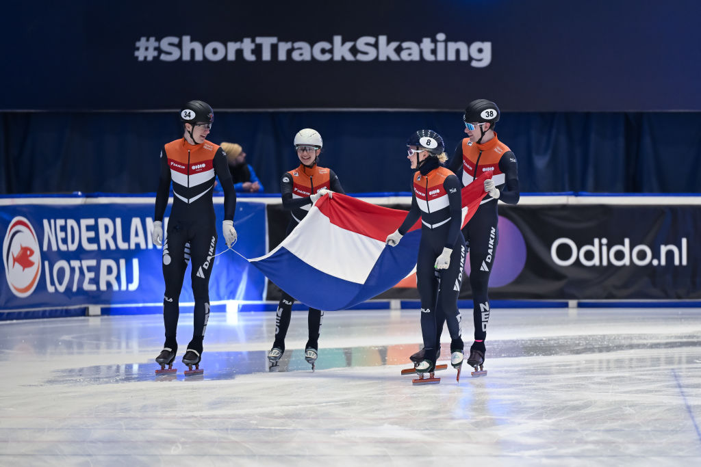 Netherlands Mixed Relay team celebrate victory