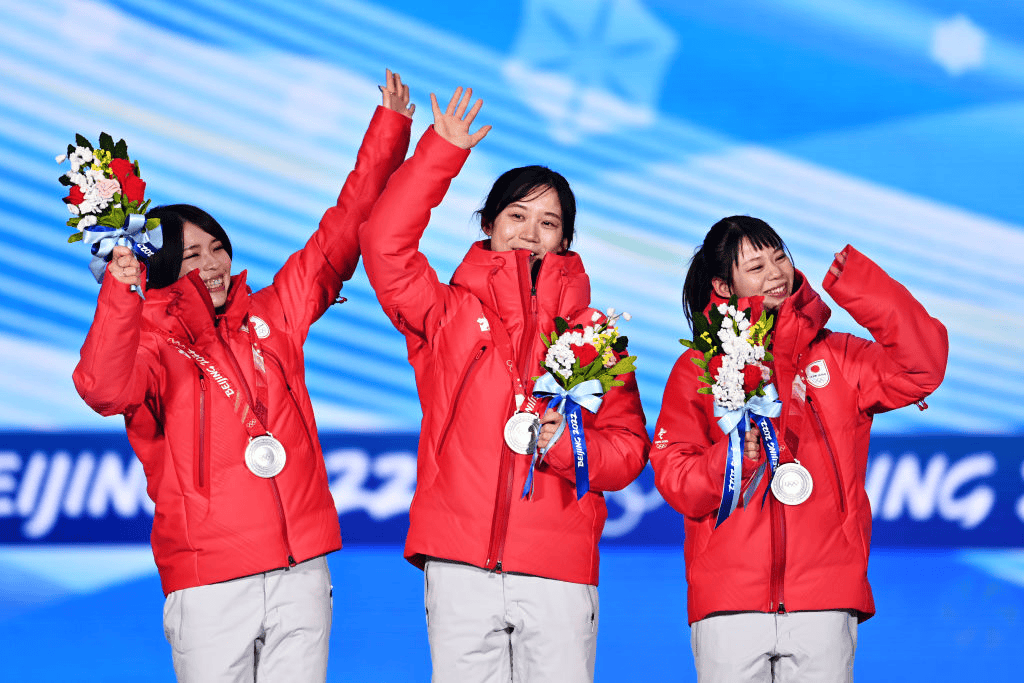 Ayano Sato, Miho Takagi and Nana Takagi (JPN) 2022 Olympic Winter Games Beijing (CHN) @GettyImages 1370698279