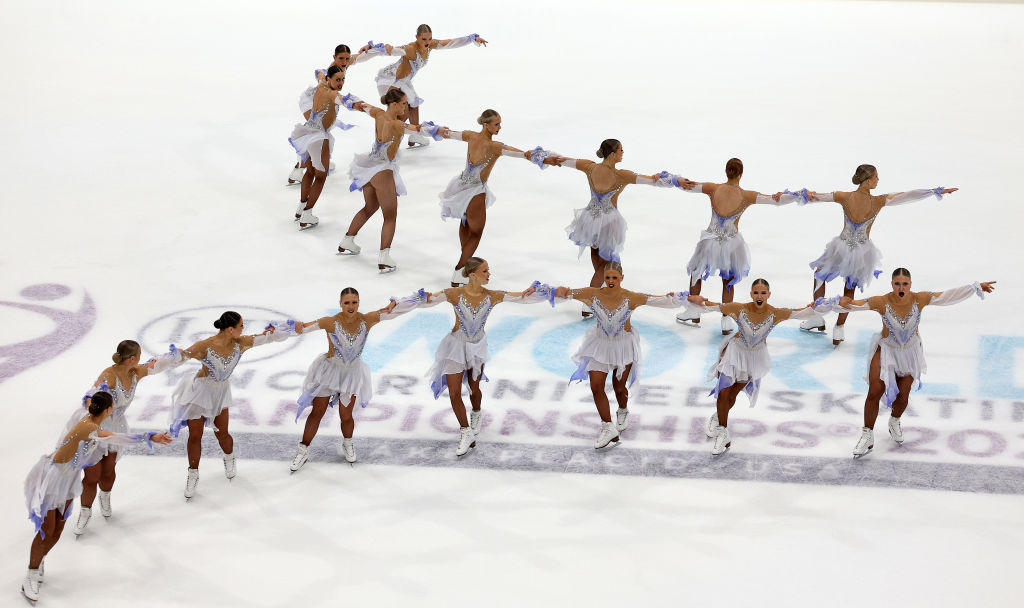 Team Rockettes FIN at the ISU World Synchronized Skating Championships 2023 in Lake Placid