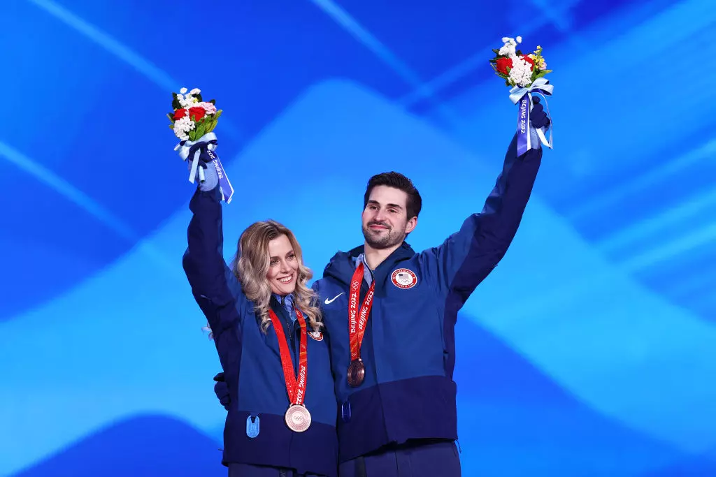 Madison Hubbell and Zachary Donohue (USA)  Beijing 2022 Olympic Winter Games Beijing (CHN)@GettyImages 1370491207