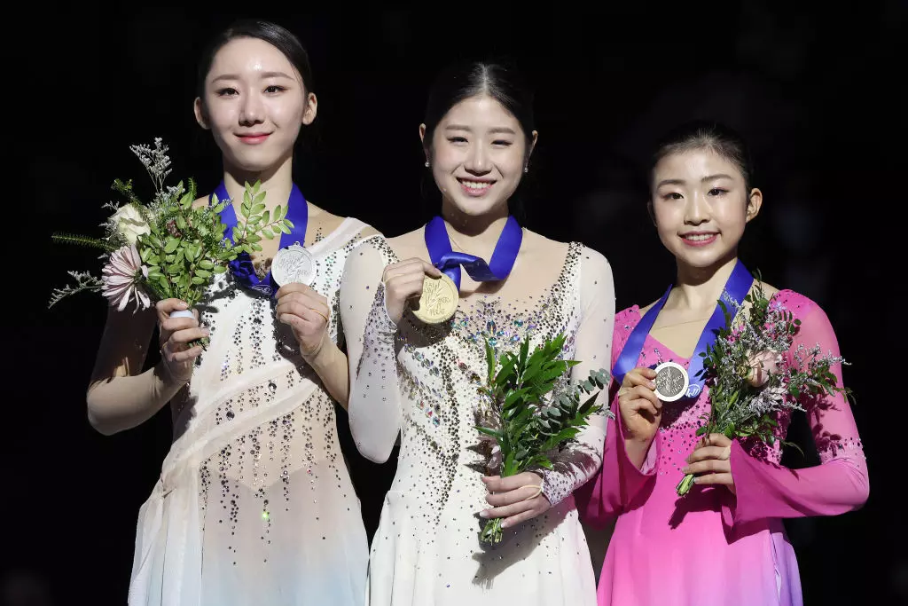 Womens podium at the 2023 Four Continents Championships