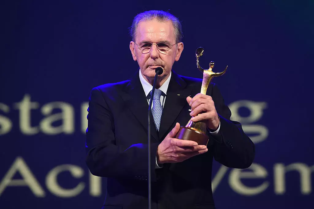Outstanding Lifetime Achievement award Jacques Rogge accepts his award during 1st ANOC Gala awards at Bangkok ANOC 2014 on November 7 2014 in Bangkok Thailand 458570992