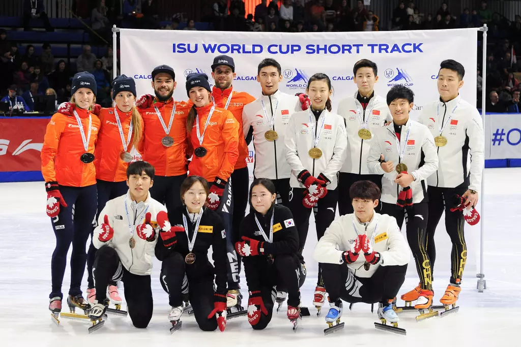 Mixed Relay Team Netherlands, Team China and Team Korea WCSTSS CAN 2018©International Skating Union (ISU) 1057378412