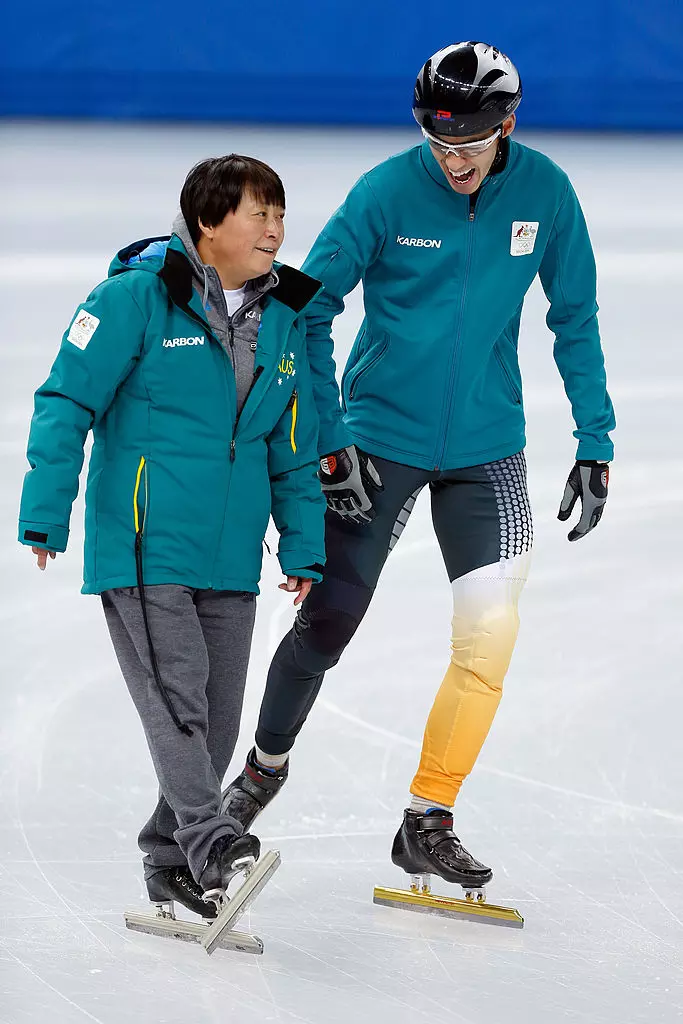Coach Ann Zhang and Pierre Boda AUS WOG 2014 Getty Images 466895715