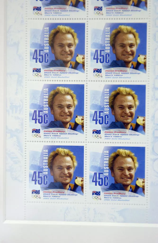 Steven Bradbury AUS Commemorative Stamps 2002 Getty Images 1099137