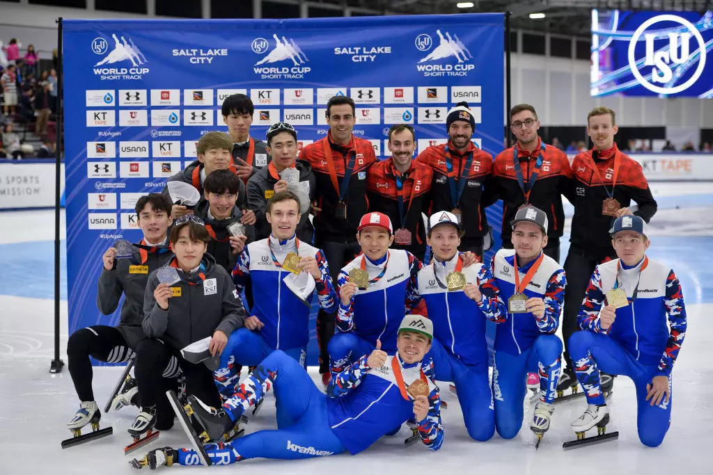 Men Relay Team Russia Team Korea Team Canada WCSTSS USA 2019 International Skating Union ISU 1179874406