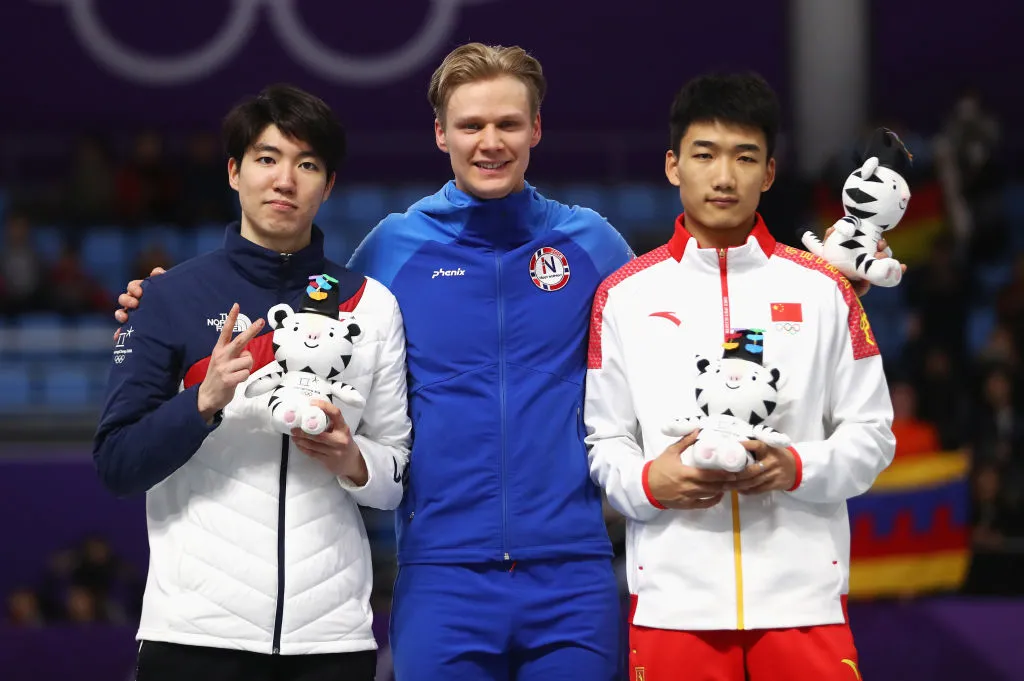 owg M500m podium GettyImages 920556112
