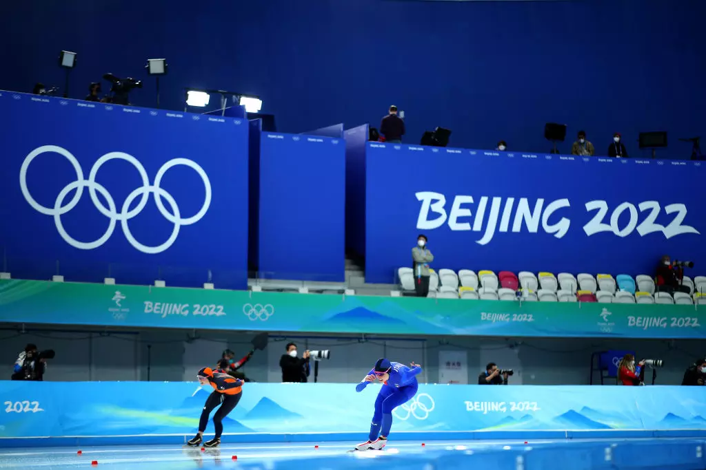 Francesca Lollobrigida Irene SchoutenBeijing 2022 Olympic Games Speed Skating Women's 3000m@GettyImages1368753412