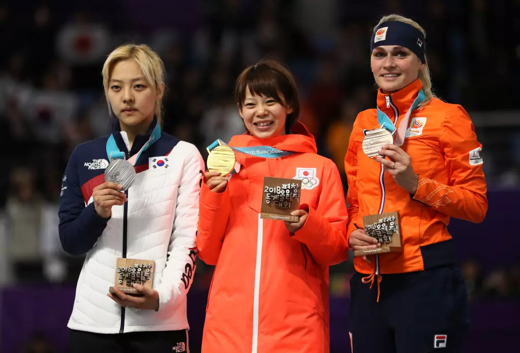 Bo Reum Kim (KOR), Nana Takagi (JPN) and Irene Schouten (NED)  PyeongChang 2018  Olympic Winter Games Gangneung (KOR) @GettyImages 923714332