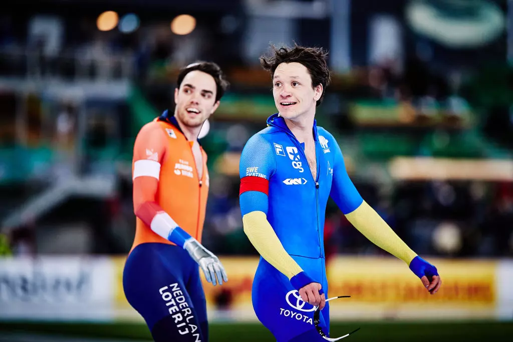 Nils van der Poel (SWE) and Patrick Roest (NED) World Speed Skating Championships 2022 Hamar (NOR)@ISU 1381308936