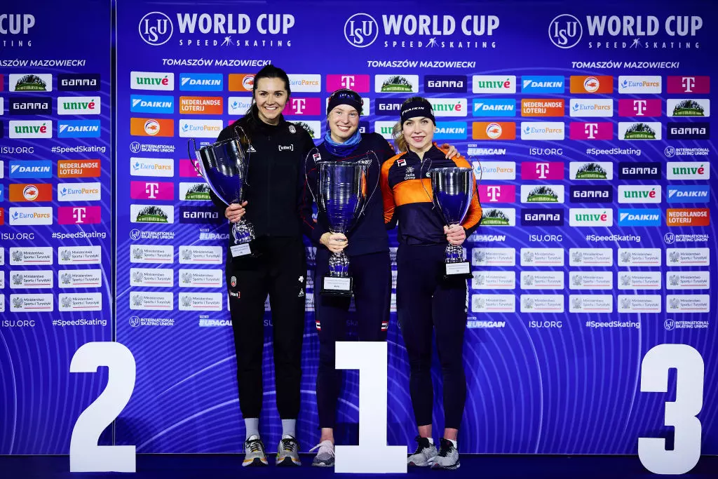 Tomaszow World Cup 2 Womens overall 3000m podium