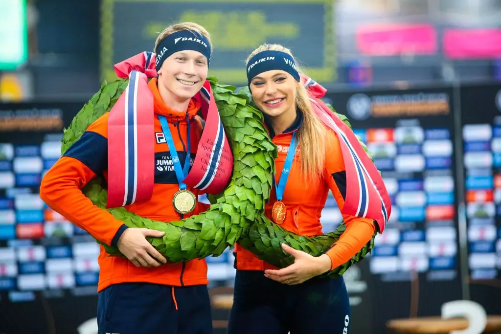 Merijn Scheperkamp and Jutta Leerdam(NED) European Skating Championships in Hamar (NOR) 2023 ISU 1246069105